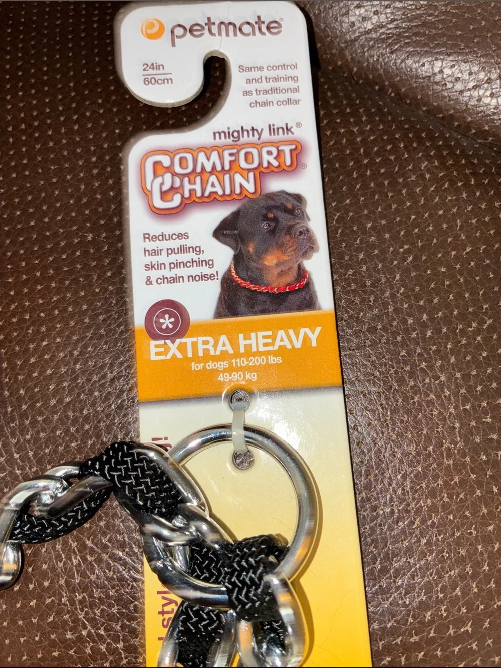 Petmate Comfort Chain Extra Heavy Black and Silver Dog Training Collar